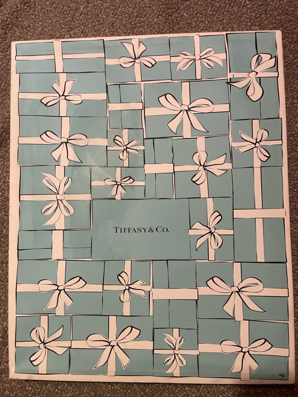 Tiffany & Co. Blue and White Gift Pattern  Canvas Print